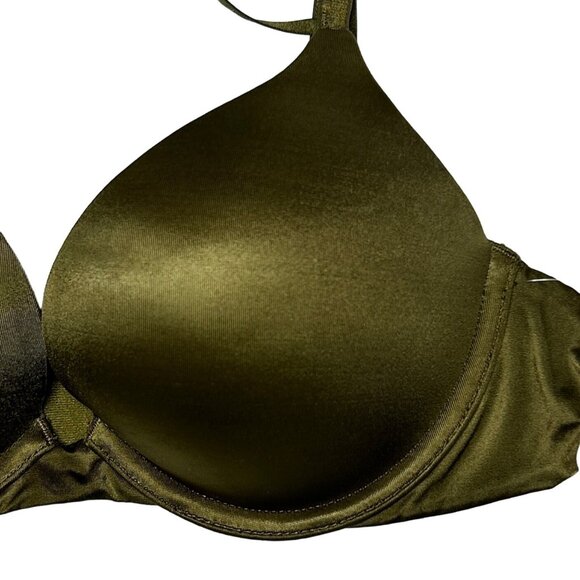 Victoria's Secret 32B Bombshell Push Up Bra Front Straps Olive Green Support - Picture 5 of 14